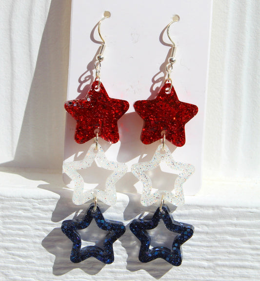 4th of July Layered Star Earrings