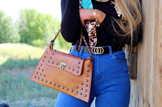 The Studded Saddle Purse